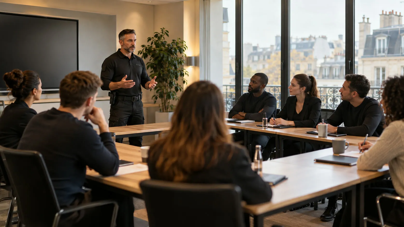Groupe de stagiaires en salle de formation