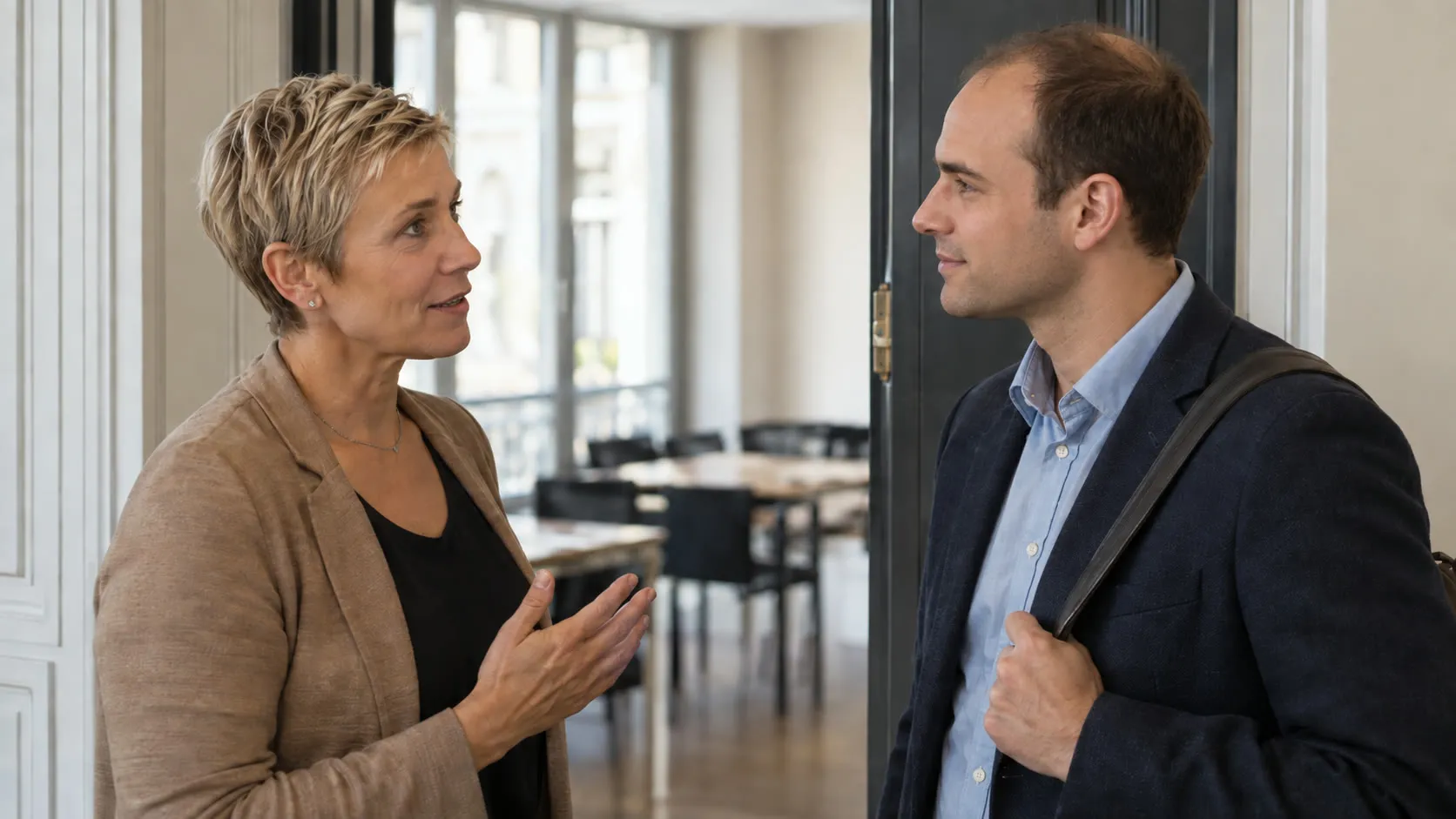 Échange entre une conseillère et un candidat